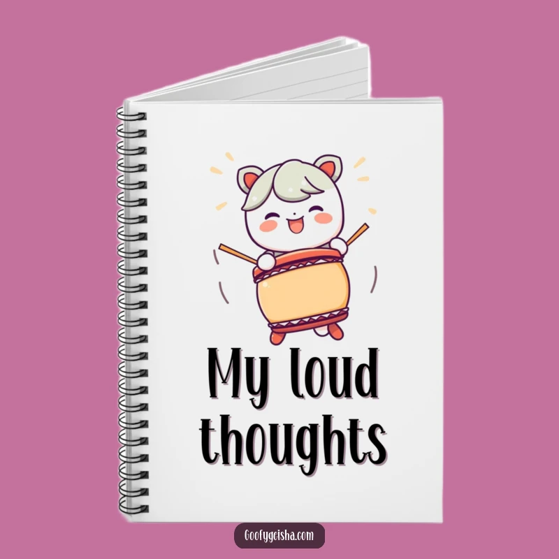 Funny Kawaii Taiko Drum Notebook: Jot Down Ideas with Energetic Character