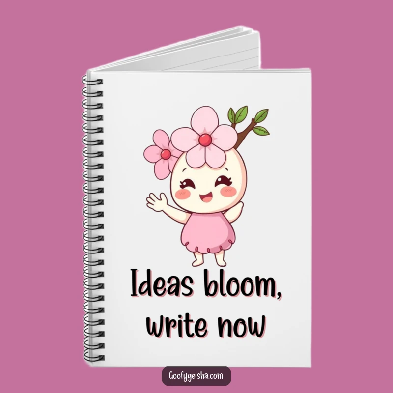 Funny Cherry Blossom Notebook: Jot Down Notes with a Cheerful Friend