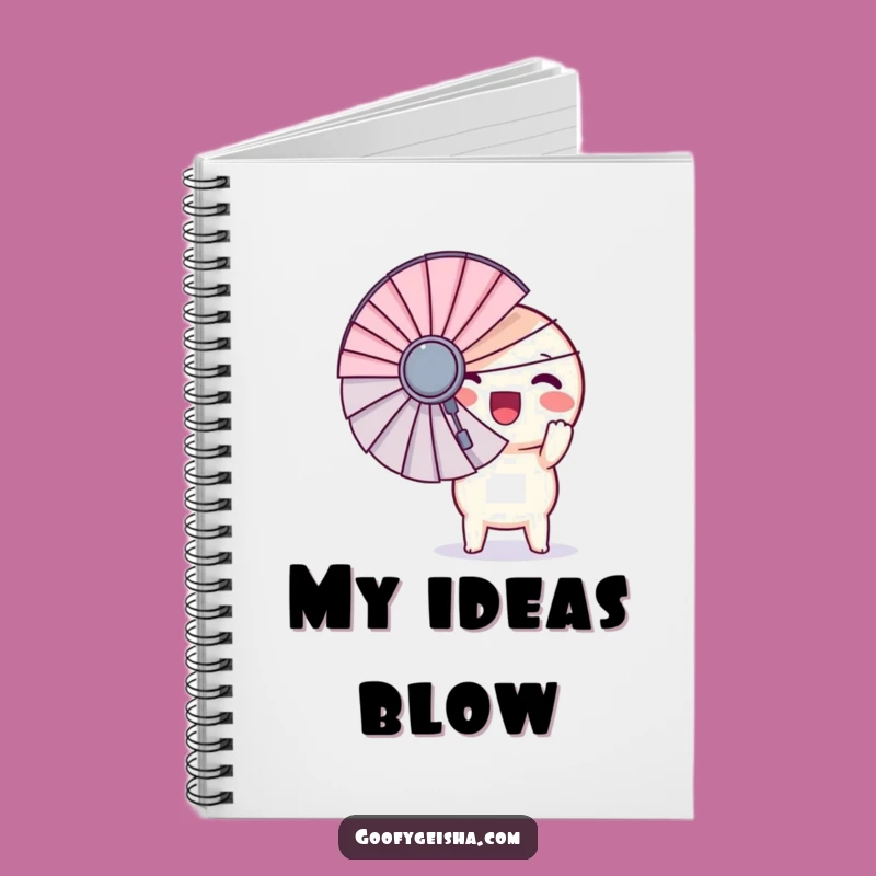 Funny Kawaii Notebook - Round Character Giant Fan Journal Gift