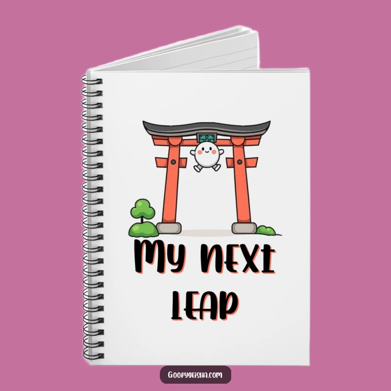 Funny Jumping Character Notebook Torii Gate Journal Gift