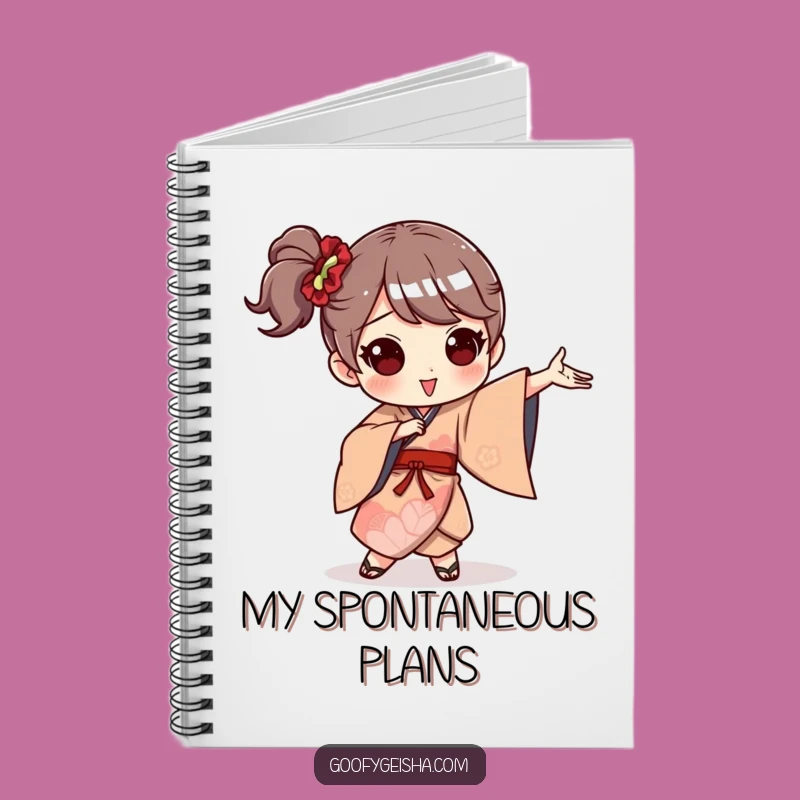 Funny Kimono Dance Notebook Whimsical Goofy Character Journal