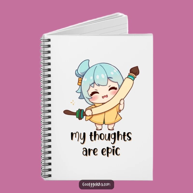 Funny Calligraphy Brush Face Notebook - Hilarious Journal for Creative Ideas