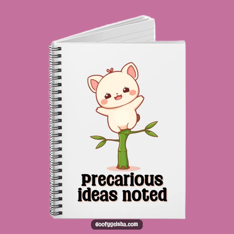 Funny Kawaii Notebook: Balanced Character Bamboo for Jotting Ideas