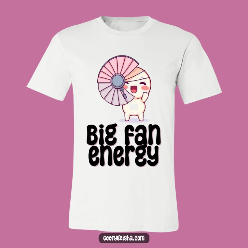 Funny Kawaii Fan T-Shirt - Round Character Joyful Graphic Tee Gift