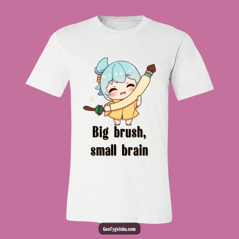 Funny Calligraphy Brush Face T-Shirt - Hilarious Artist Tee for Art Lovers & Jokers