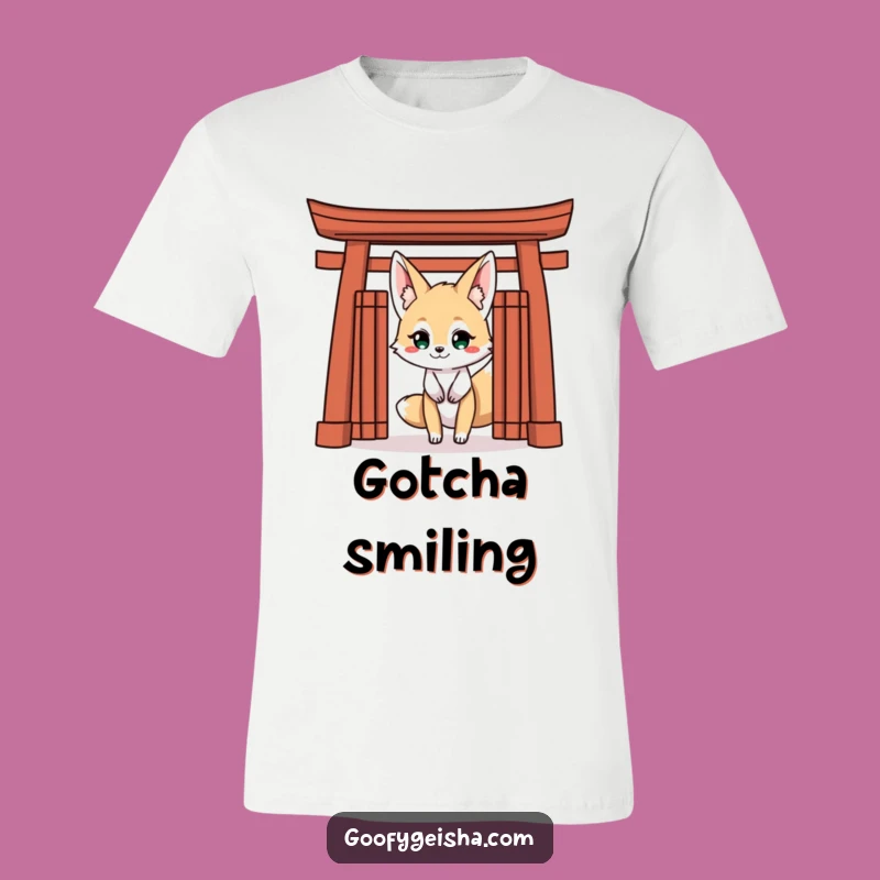 Funny Kitsune Fox T-Shirt: Sneaky Grin Tee - Perfect Japanese Gift!