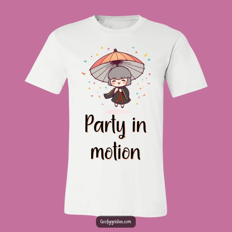 Funny Umbrella Character T-Shirt: Confetti Party Blast, Great for Festive Occasions