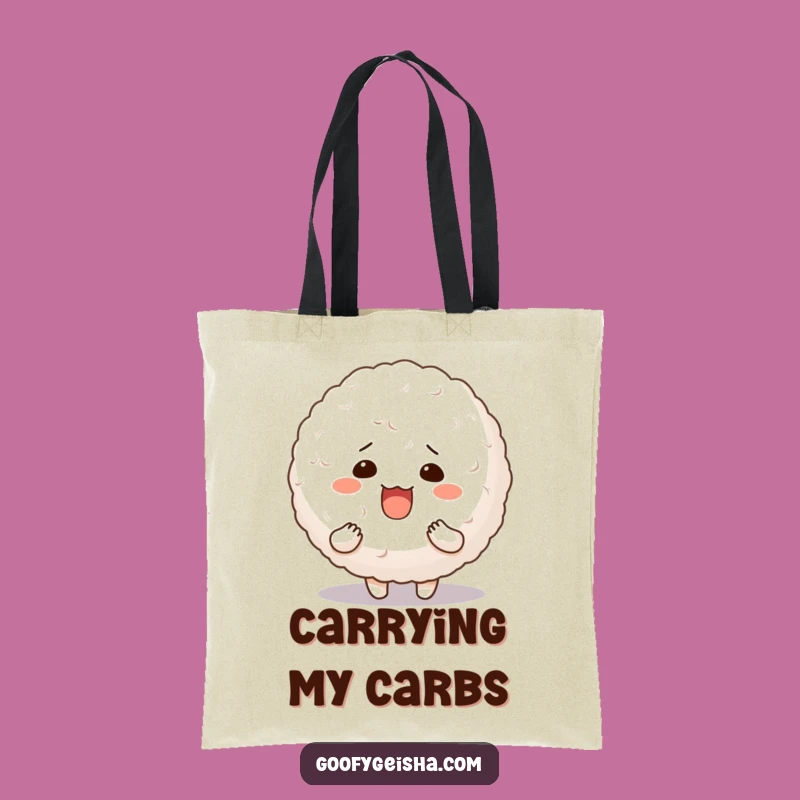 Funny Rice Ball Tote Bag Silly Character Bouncy Bag