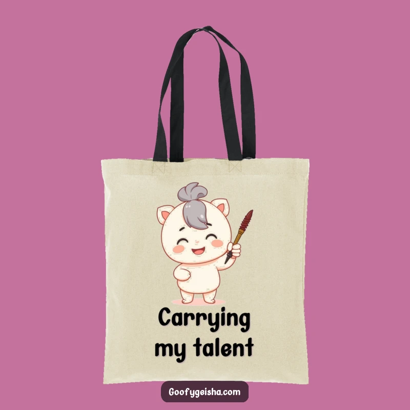 Funny Calligraphy Tote Bag: Proud Artist Design, Ideal Funny Gift for Creatives