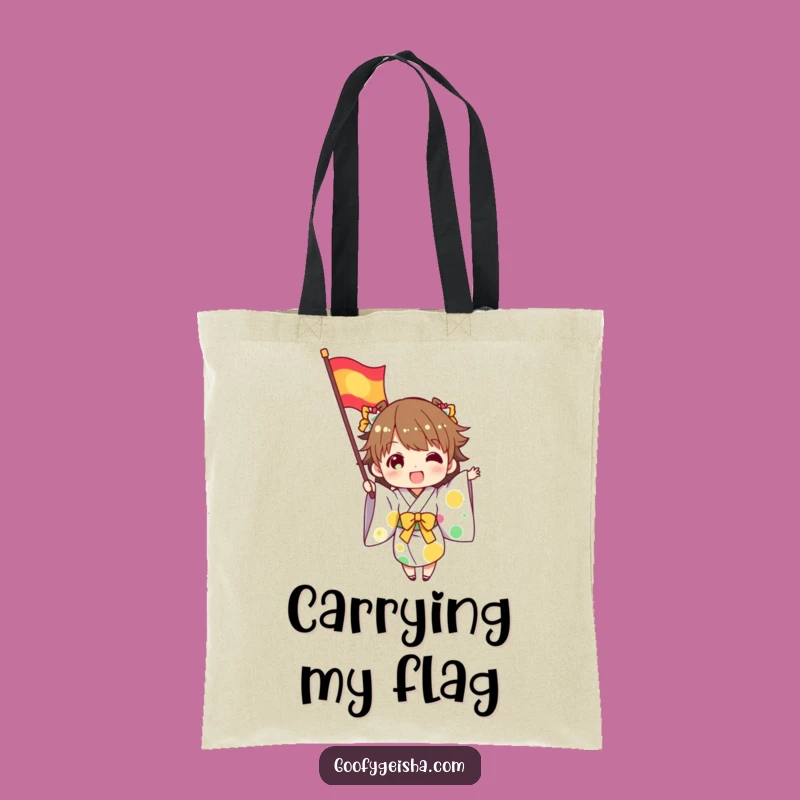 Funny Kimono Flag Waving Tote Bag - Exciting Celebration Accessory Gift