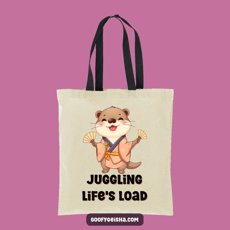Funny Otter Kimono Tote Bag: Juggling Accessory, Chic Humorous Gift