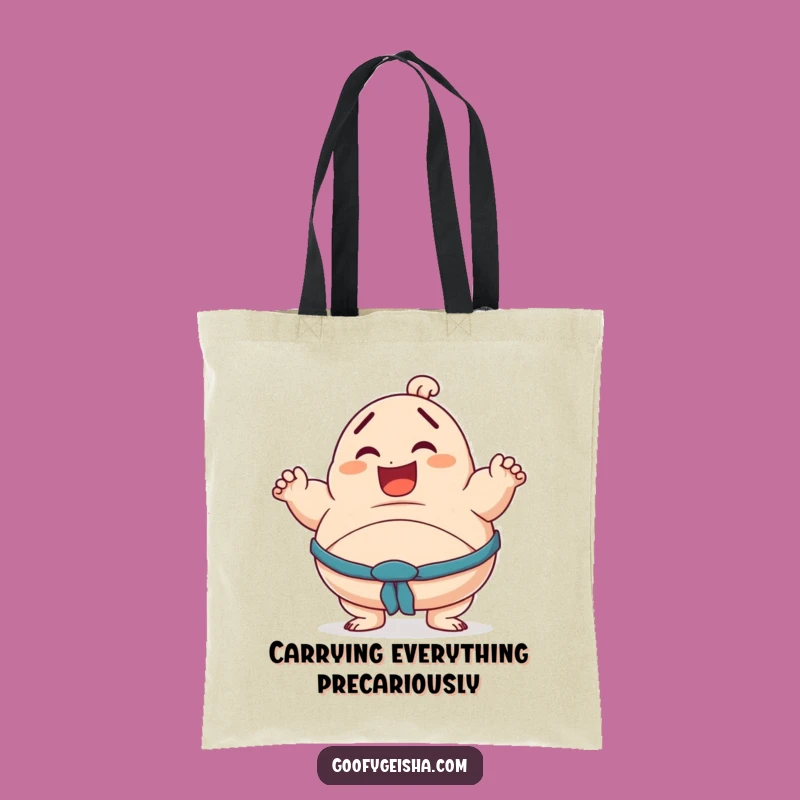 Funny Sumo Tote Bag: Wobbly Champion Carry-All, Perfect Funny Gift