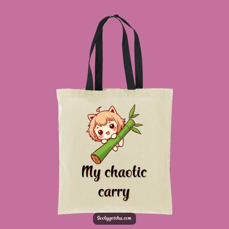 Funny Bamboo Slide Tote Bag: Comical Character Design, Ideal Funny Gift for Shoppers