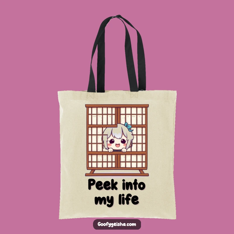 Funny Kawaii Shoji Tote Bag: Hilarious Peek-a-Boo Accessory